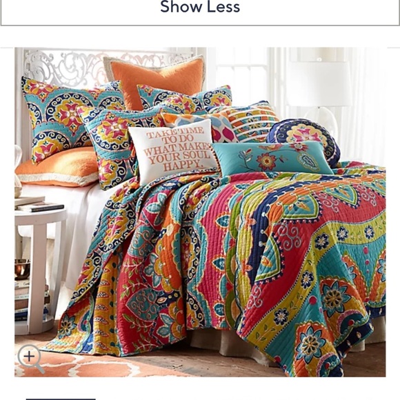 Levtex Bedding Levtex King Quilt Set With 4 Matching Curtain Panels